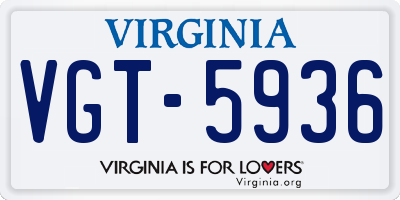 VA license plate VGT5936