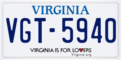 VA license plate VGT5940