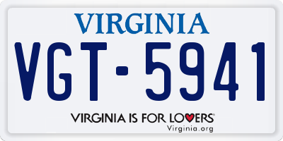 VA license plate VGT5941