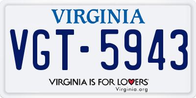 VA license plate VGT5943