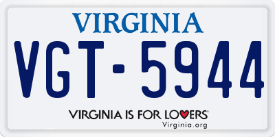 VA license plate VGT5944