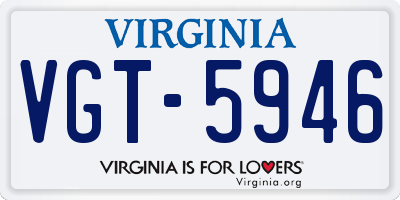 VA license plate VGT5946
