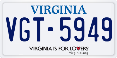 VA license plate VGT5949