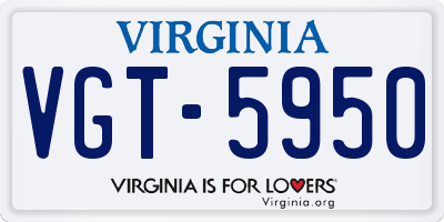 VA license plate VGT5950