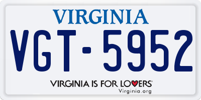 VA license plate VGT5952