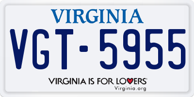 VA license plate VGT5955