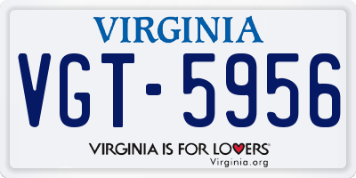 VA license plate VGT5956