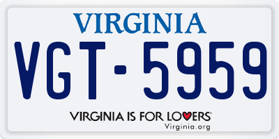 VA license plate VGT5959