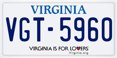 VA license plate VGT5960