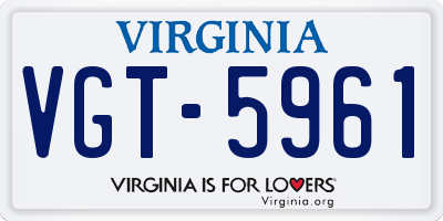 VA license plate VGT5961
