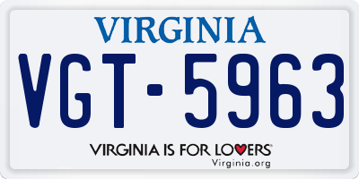 VA license plate VGT5963