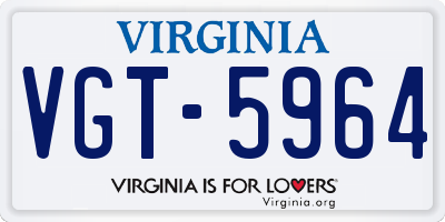VA license plate VGT5964