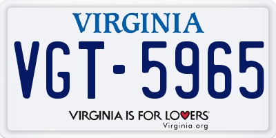 VA license plate VGT5965