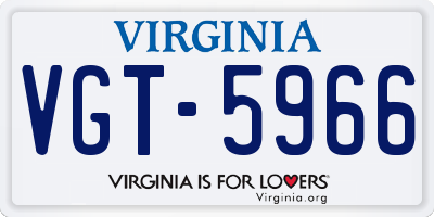 VA license plate VGT5966