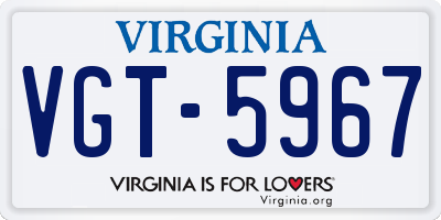 VA license plate VGT5967
