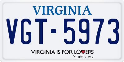 VA license plate VGT5973