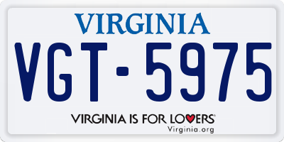 VA license plate VGT5975