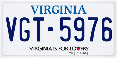 VA license plate VGT5976