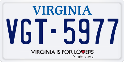 VA license plate VGT5977