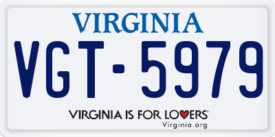 VA license plate VGT5979