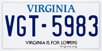 VA license plate VGT5983