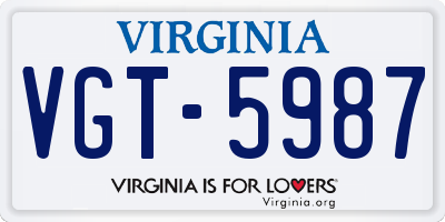 VA license plate VGT5987