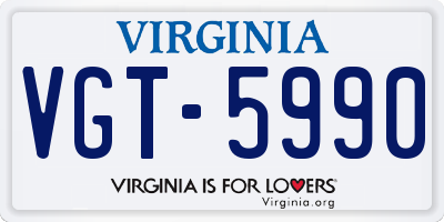 VA license plate VGT5990