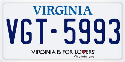 VA license plate VGT5993