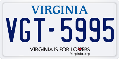VA license plate VGT5995