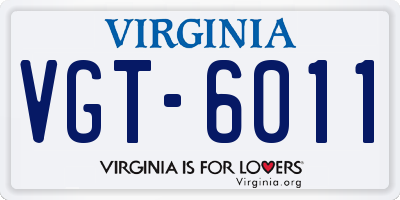 VA license plate VGT6011