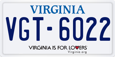 VA license plate VGT6022