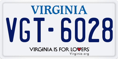 VA license plate VGT6028