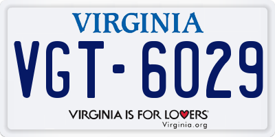 VA license plate VGT6029