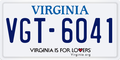 VA license plate VGT6041
