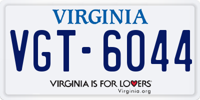 VA license plate VGT6044