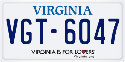 VA license plate VGT6047