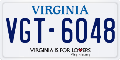 VA license plate VGT6048