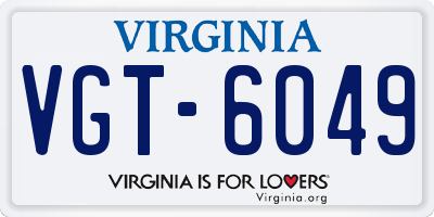 VA license plate VGT6049