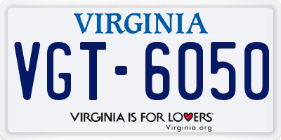 VA license plate VGT6050