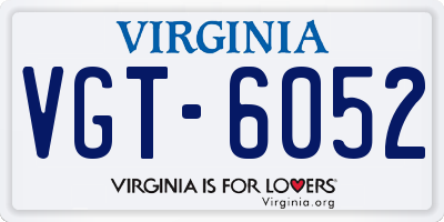 VA license plate VGT6052