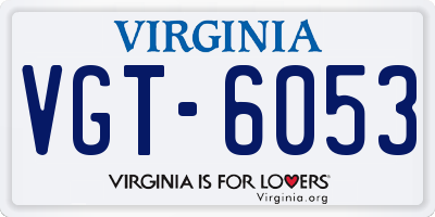 VA license plate VGT6053