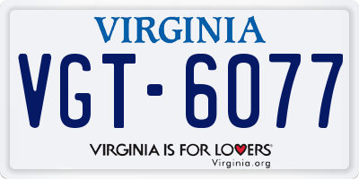 VA license plate VGT6077