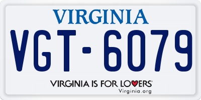 VA license plate VGT6079