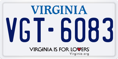 VA license plate VGT6083