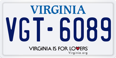 VA license plate VGT6089