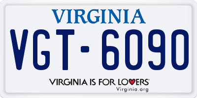 VA license plate VGT6090