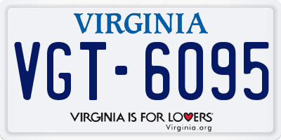 VA license plate VGT6095