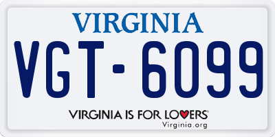 VA license plate VGT6099