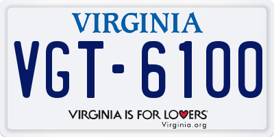 VA license plate VGT6100