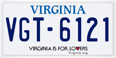 VA license plate VGT6121